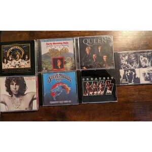 LOT OF 7 CDs 70s/80s Classic Rock - Rolling Stones Kiss Queen Led Zepplin Doors